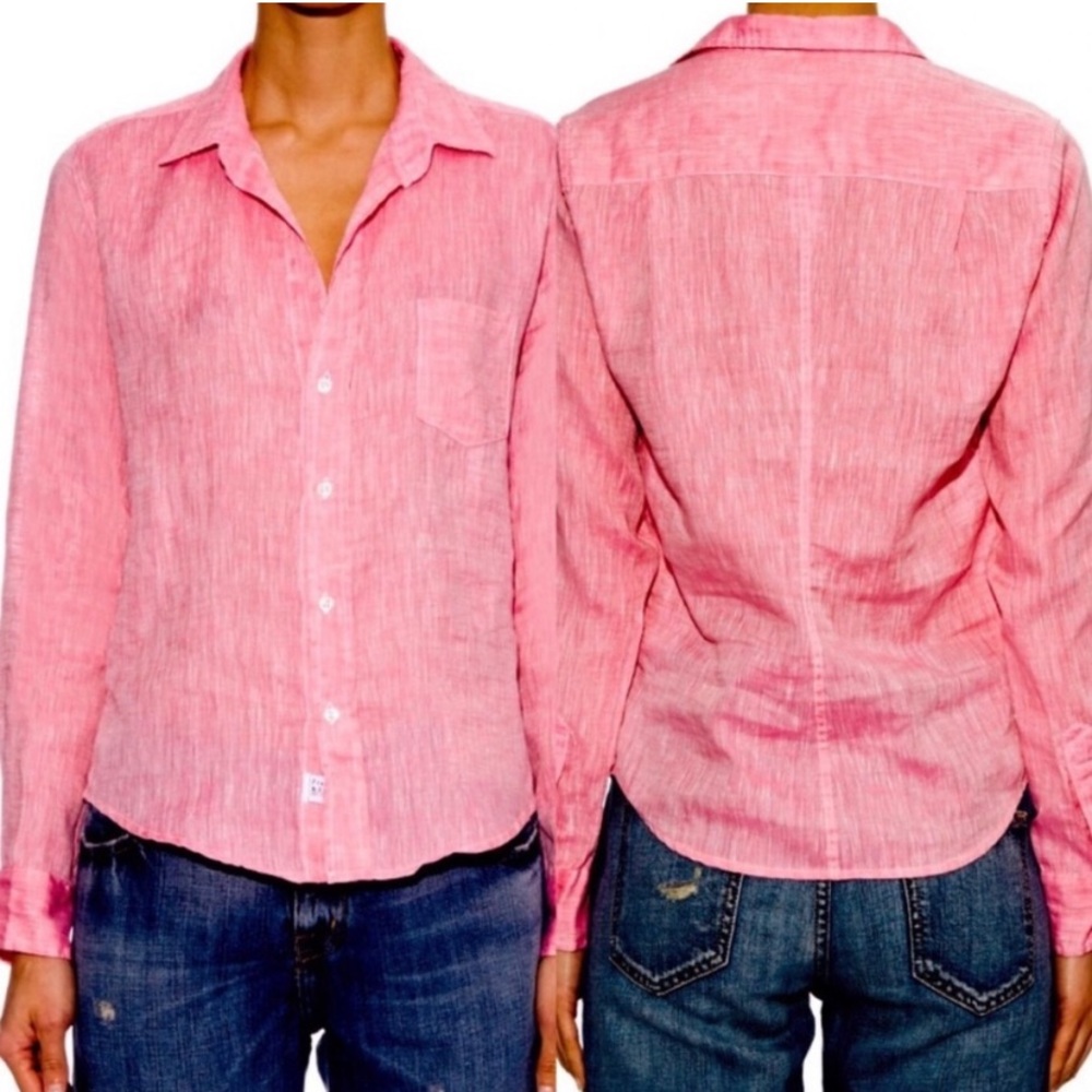 Frank & Eileen Barry Linen Button-Down Blouse